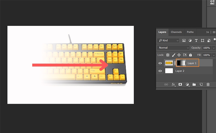 Đổ màu Gradient cho Layer Mask