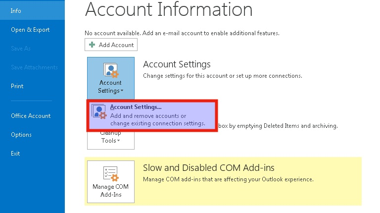 Cấu hình email trên Outlook với giao thức IMAP